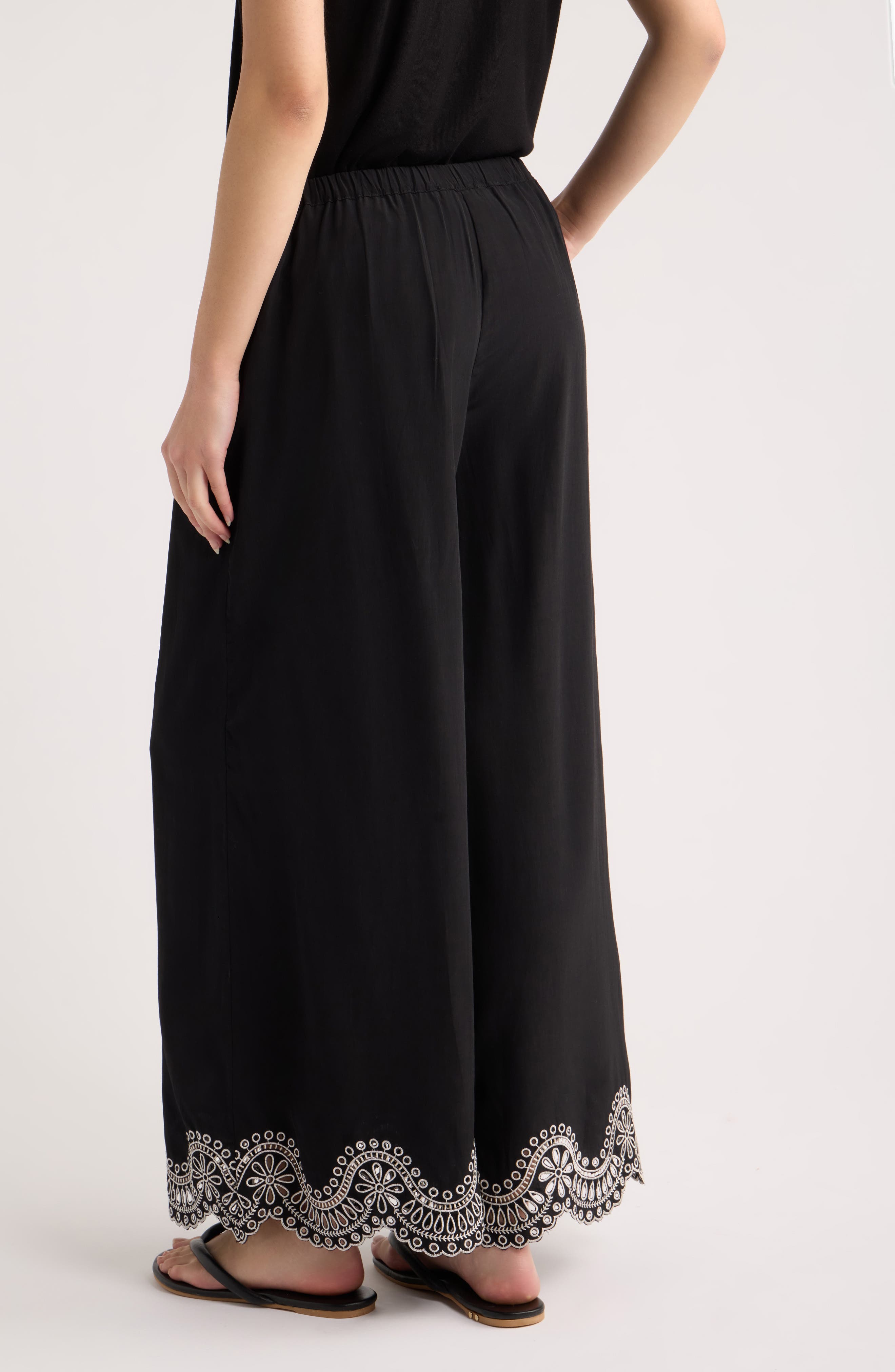 A.REN Isaly Embroidered Wide Leg Pants (Women) | Nordstrom