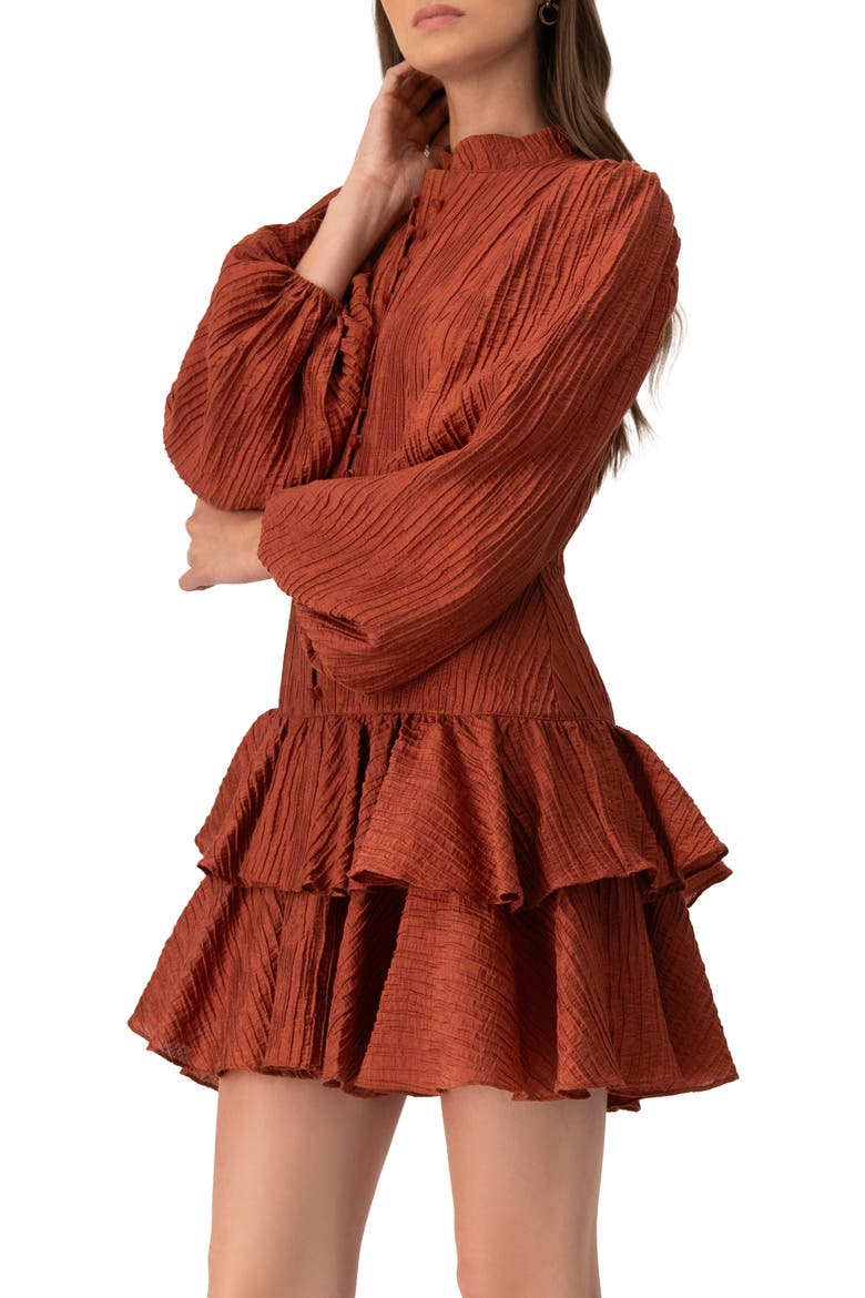 Layered Short Dress, Alternate, color, Chedron