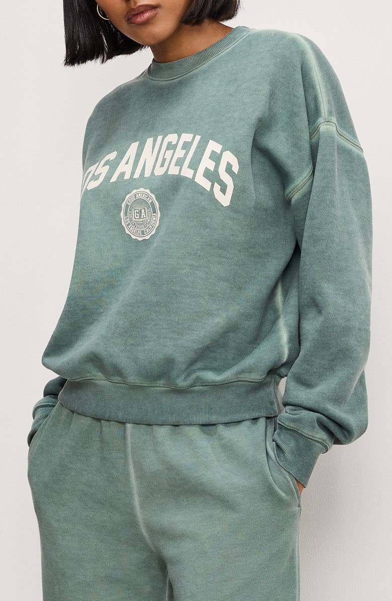 Good American Brushed Fleece Graphic Sweatshirt, Alternate, color,