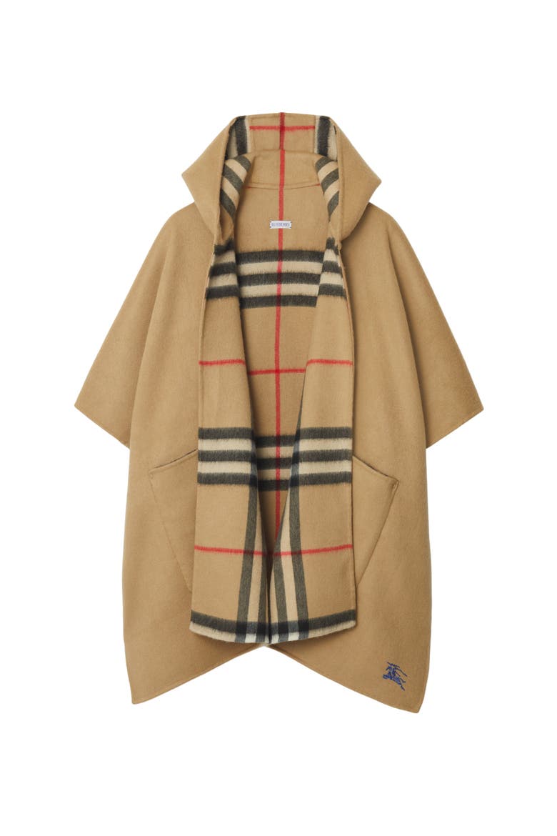 Cashmere Hooded Cape, Main, color, Archive beige