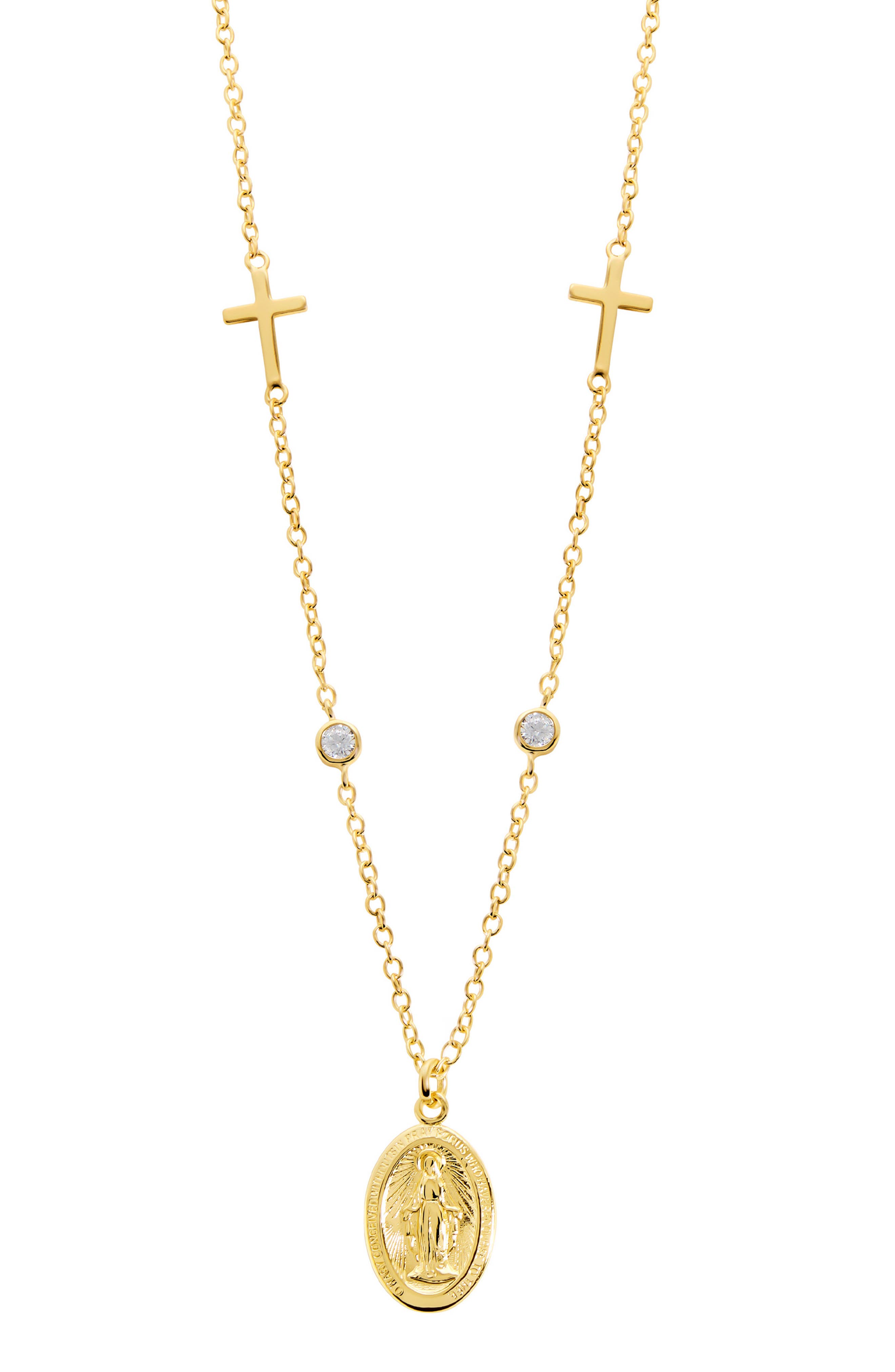 Cubic Zirconia Cross Pendant Necklace
