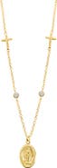 ATHRA LUXE Cubic Zirconia Cross Pendant Necklace