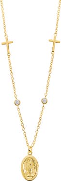 ATHRA LUXE Cubic Zirconia Cross Pendant Necklace
