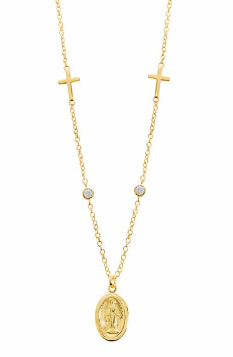 Cubic Zirconia Cross Pendant Necklace