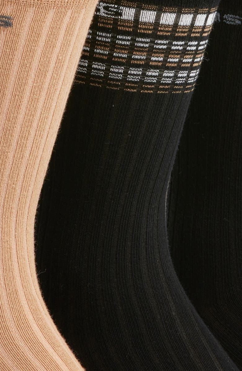 BOSS Assorted 3-Pack Cotton Blend Dress Socks, Alternate, color, Black