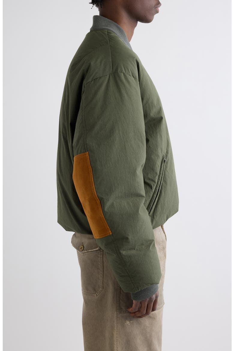 Oblya Peached Down Bomber Jacket, Alternate, color, CEDAR GREEN