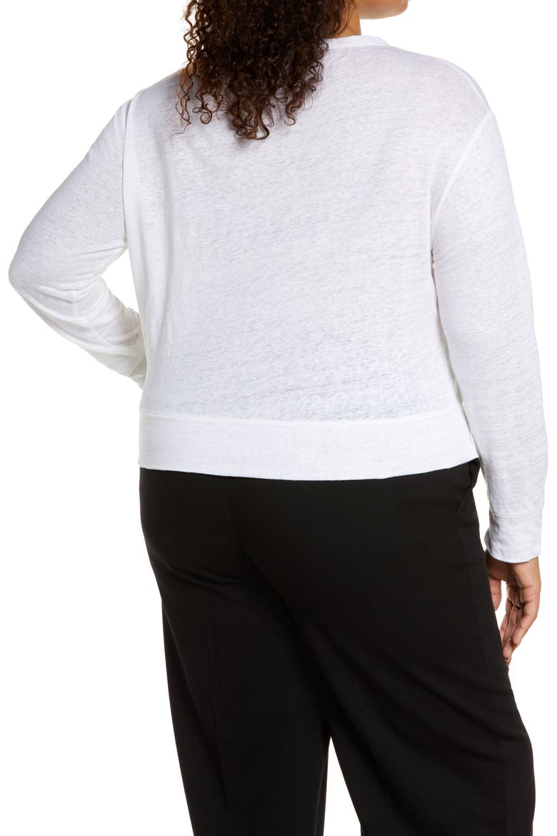 Cotton Crewneck Top, Alternate, color, BONE
