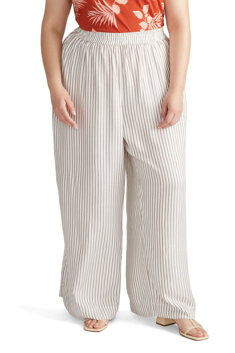Stripe Wide Leg Beach Pants, Main, color, BEIGE/WHITE STRIPE