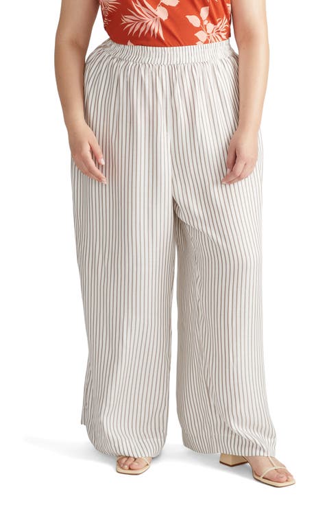 Stripe Wide Leg Beach Pants (Regular & Plus)
