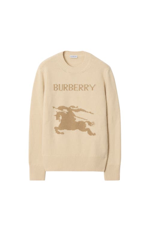 Burberry Ekd Wool-cashmere Crewneck Sweater In Brown
