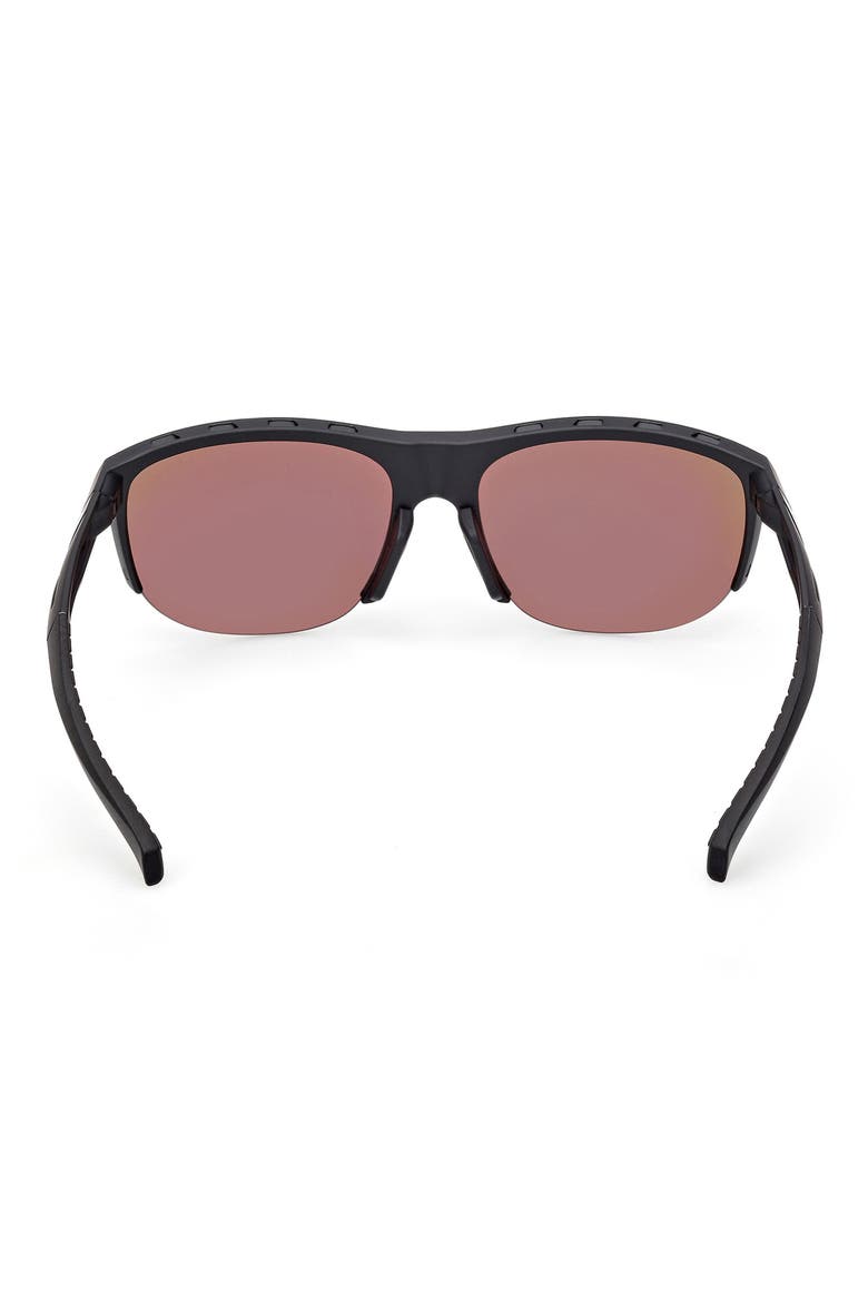 66mm Navigator Sunglasses, Alternate, color, MATTE BLACK / GREEN MIRROR