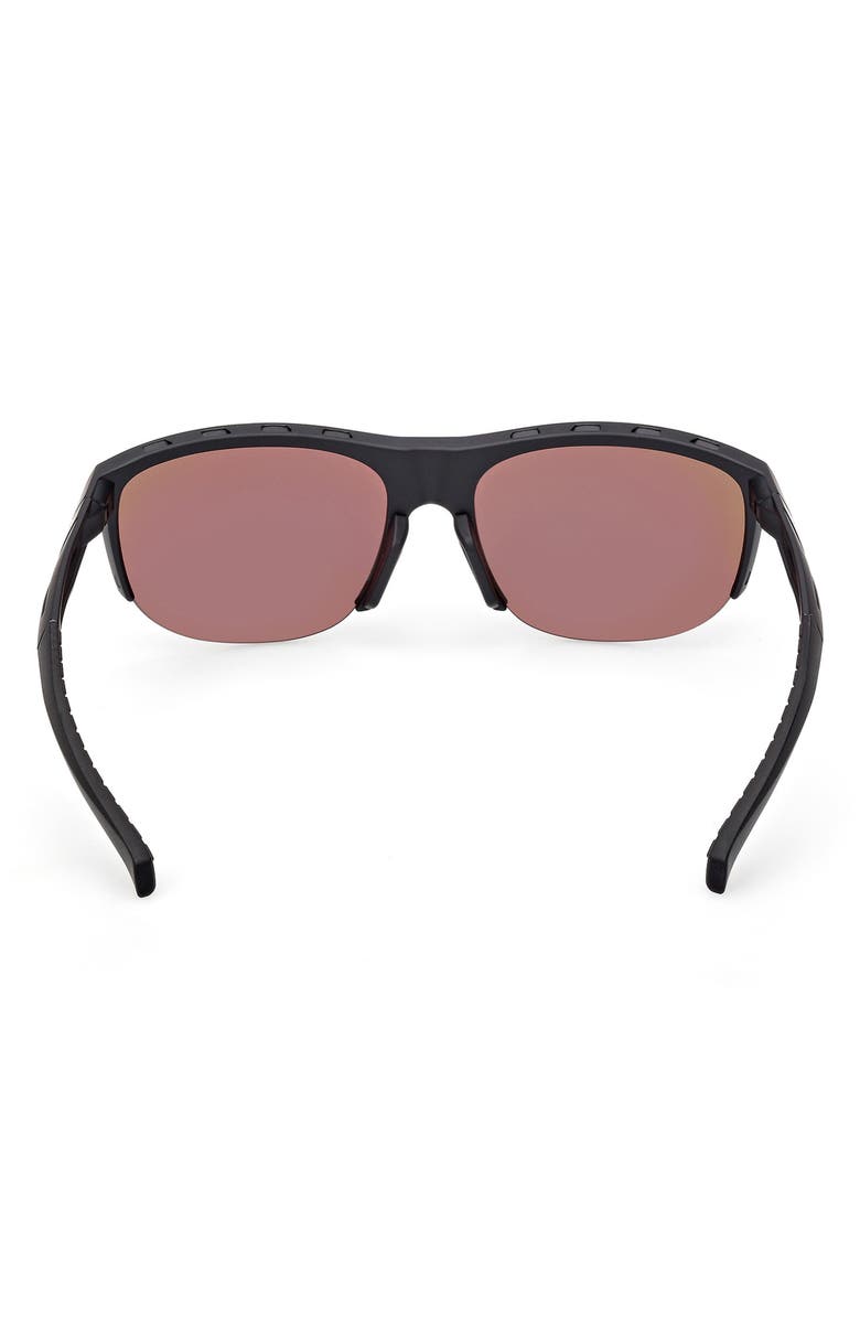 adidas 66mm Navigator Sunglasses, Alternate, color, Matte Black / Green Mirror