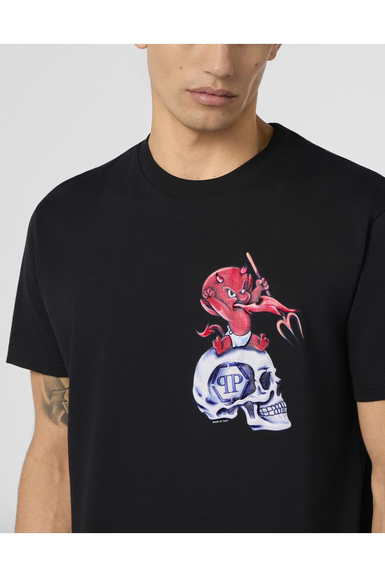 Round Neck T-Shirt Baby Devil Small Men, Alternate, color, black