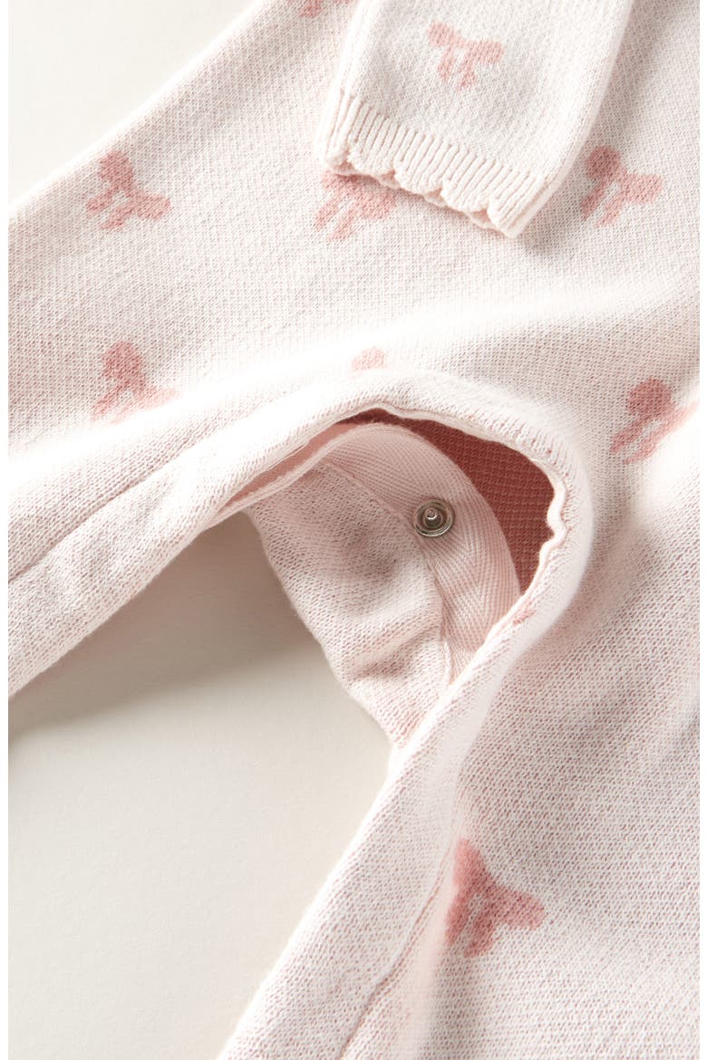 Heart Print Cotton Romper, Alternate, color, PINK PRETTY BOW RIBBON