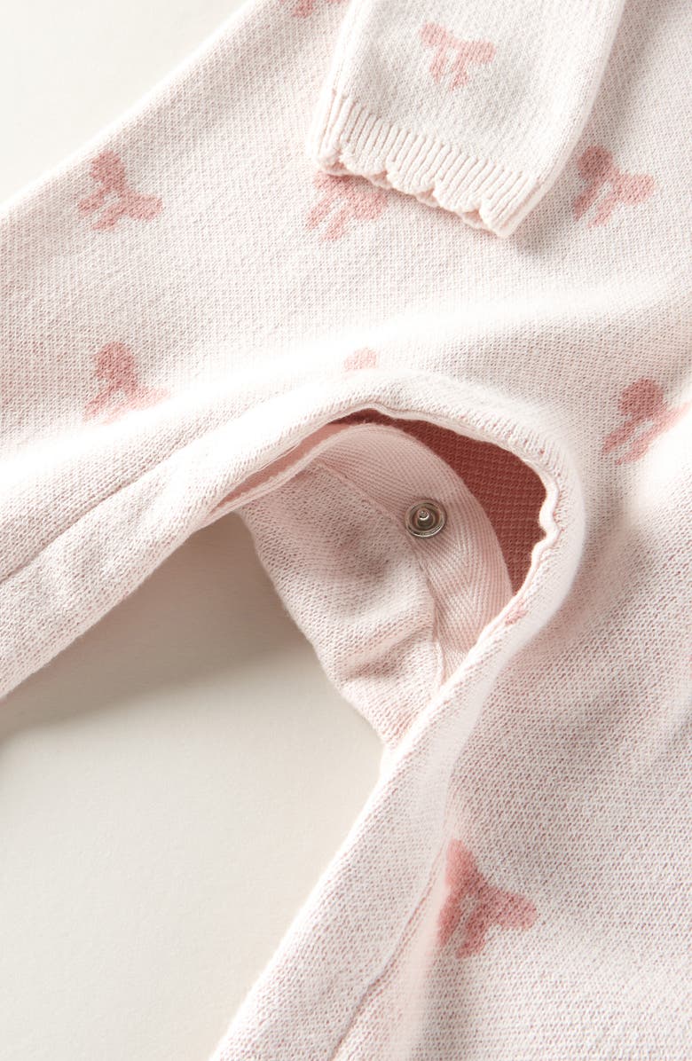 Nordstrom Bow Print Cotton Romper, Alternate, color, Pink Pretty Bow Ribbon