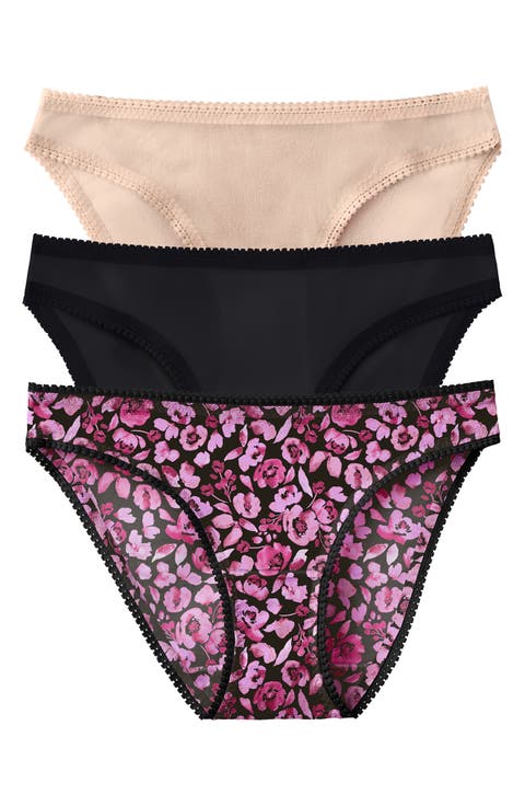 3-Pack Mesh Hip Bikinis