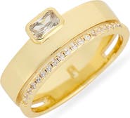 NORDSTROM RACK Cubic Zirconia Double Band Ring