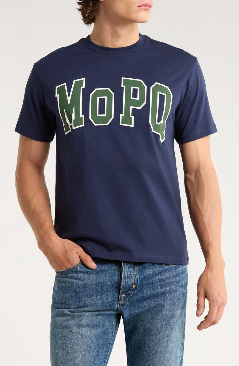 Museum of Peace & Quiet University Logo Graphic T-Shirt, Main, color, Navy