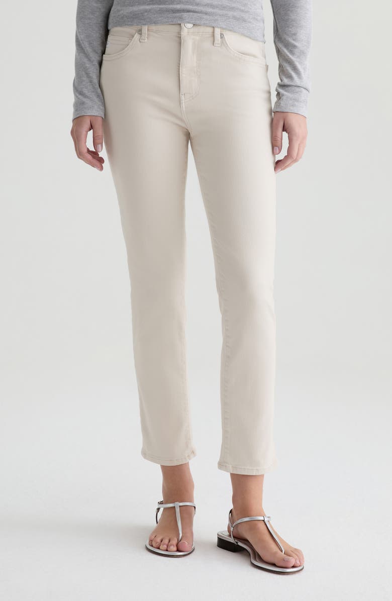 AG Mari Mid Rise Slim Straight Leg Crop Jeans, Main, color, Pumice