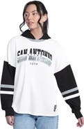 G-III 4HER BY CARL BANKS Women's G-III 4Her by Carl Banks  White/Black San Antonio Spurs Key Player Oversized Hooded Long Sleeve T-Shirt