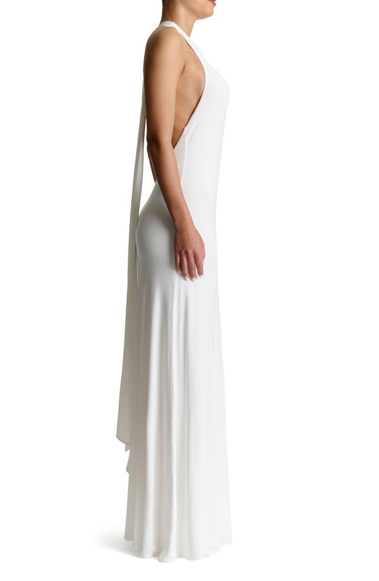 Naked Wardrobe Maxi Halter Dress, Alternate, color, White