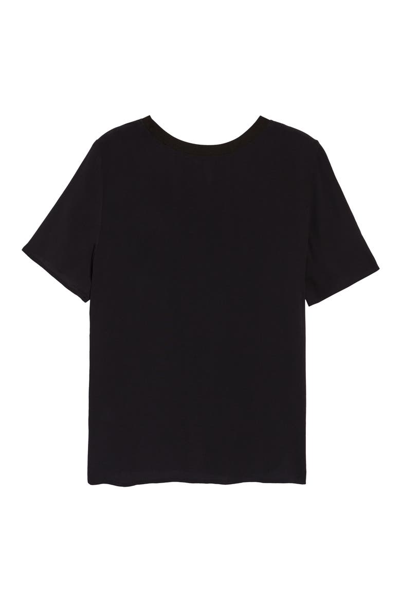 Short Sleeve Woven T-Shirt, Alternate, color, BLACK