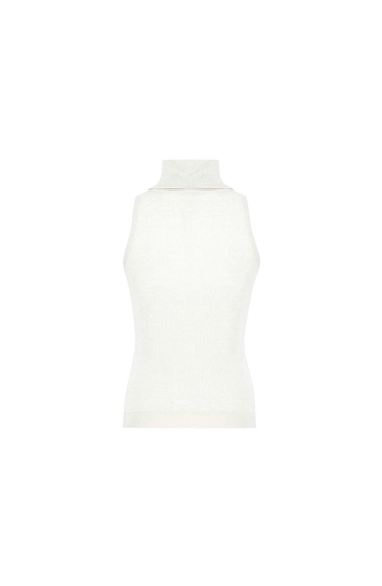 THEO The Label Nomia Sheer Knit Sleeveless Turtleneck, Alternate, color, Ivory