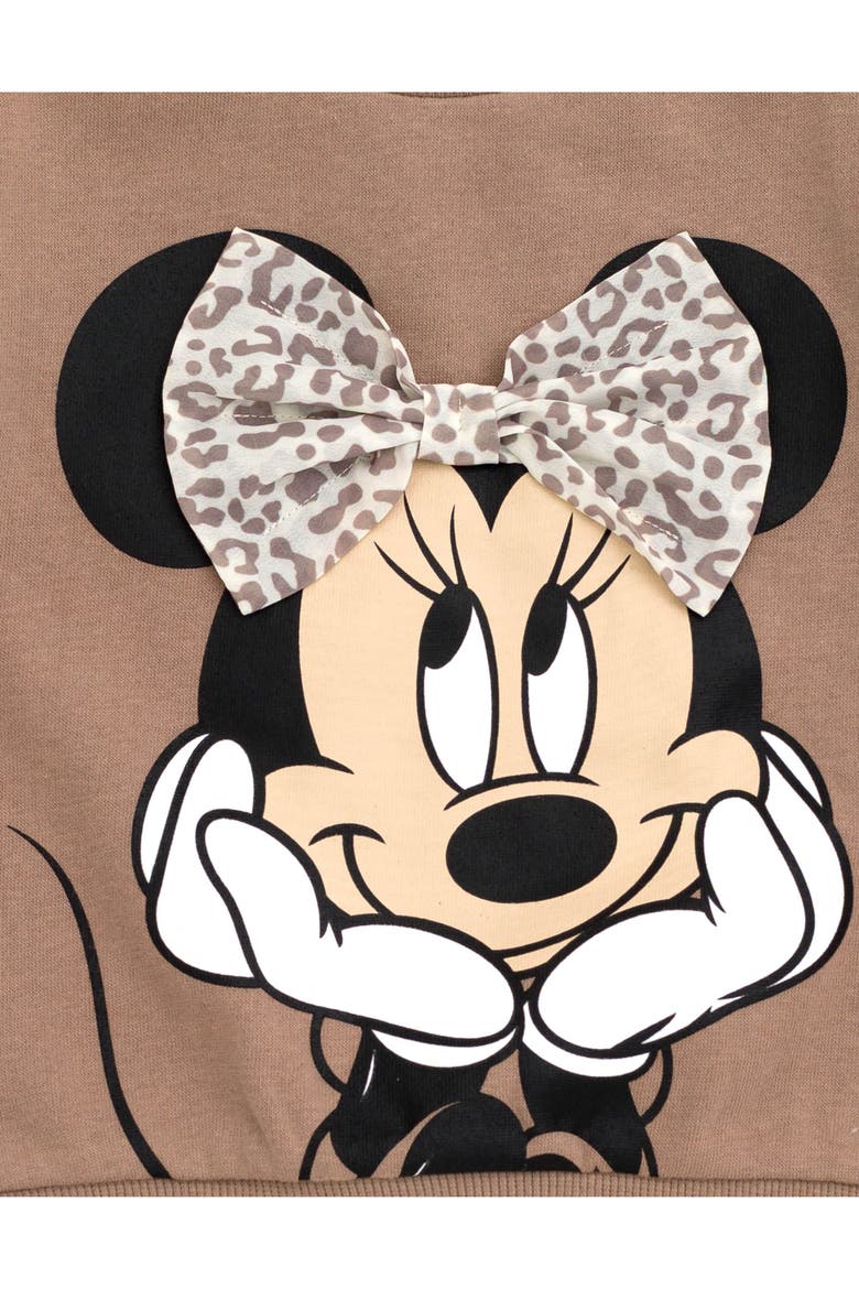 Minnie Mouse 2-Piece Fleece Sweatshirt and Pants Set, Alternate, color, Tan Leopard Minnie