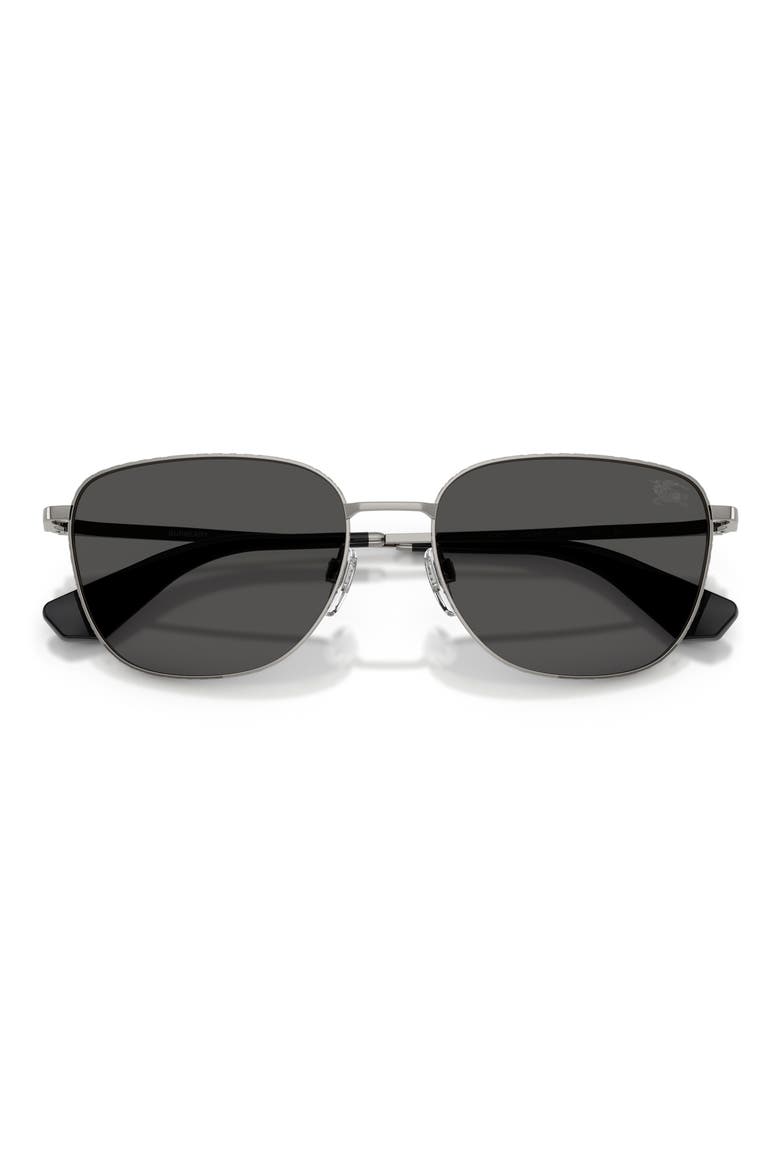 57mm Square Sunglasses, Alternate, color, GUNMETAL / DARK GREY
