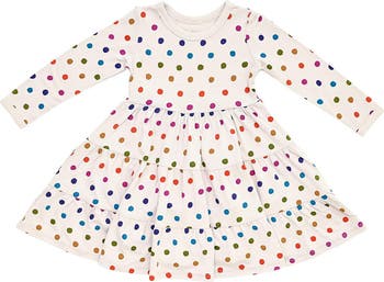 Kyte baby Long sleeve buy twirl dress oat polka dot