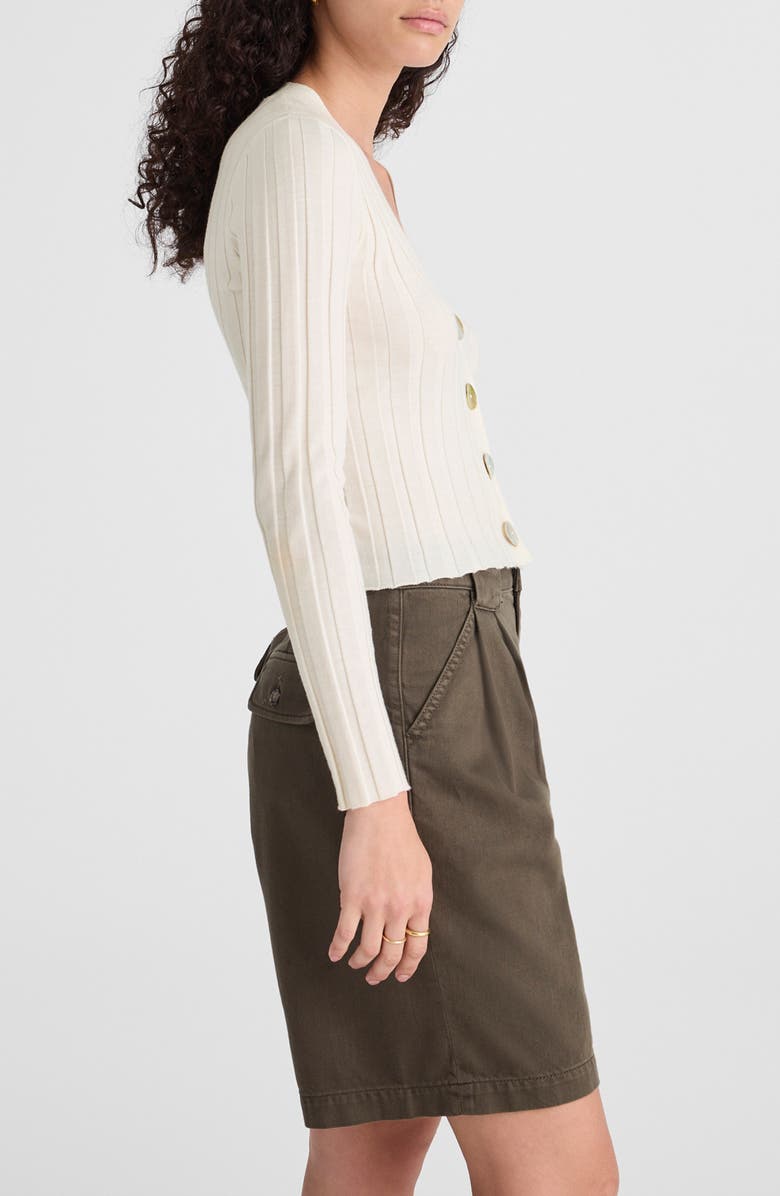 Madewell Rib V-Neck Merino Wool & Silk Cardigan, Alternate, color, 