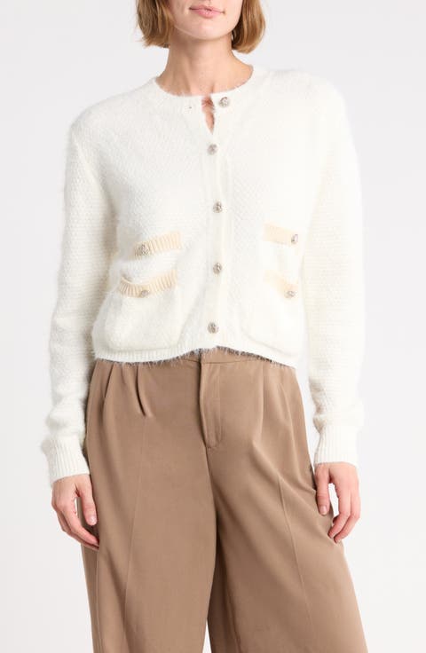 Fuzzy Cropped Cardigan