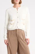 Renee C Fuzzy Cropped Cardigan