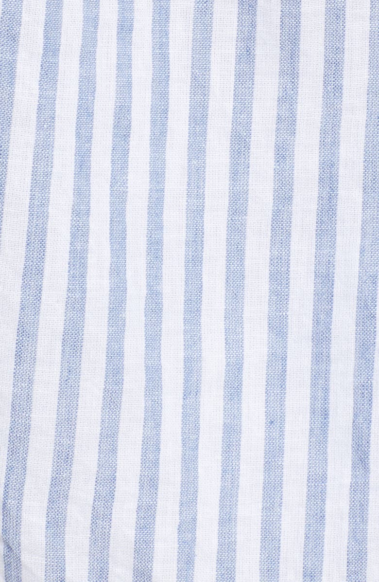 beachlunchlounge Leo Stripe Side Button Linen & Cotton Top, Alternate, color,