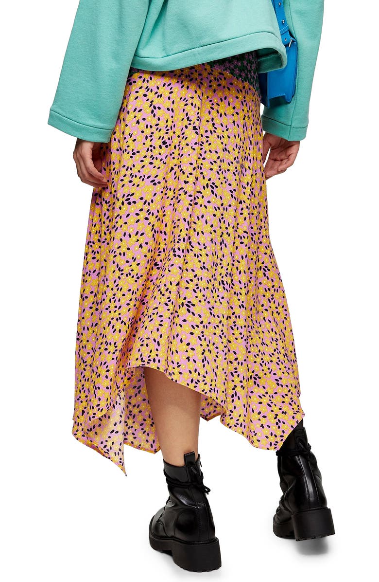 Topshop Thrift Mixed Floral Midi Skirt, Alternate, color,