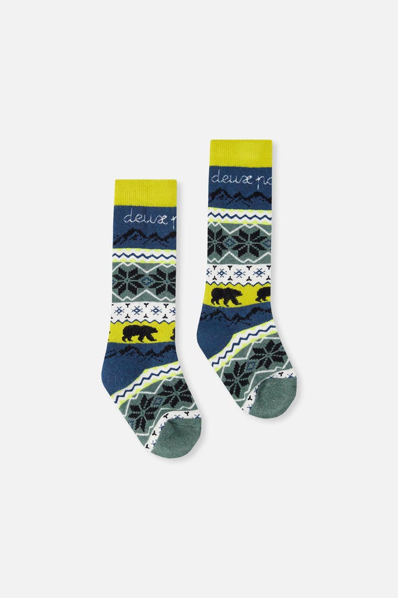Merino Wool Padded Ski Socks, Alternate, color, Navy Blue
