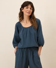 Pact Organic Cotton Coastal Double Gauze Scoop Neck Top