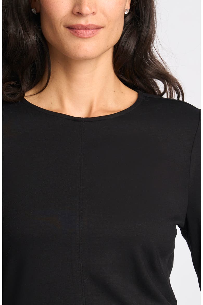 Long Sleeve Ponte Top, Alternate, color, RICH BLACK 060