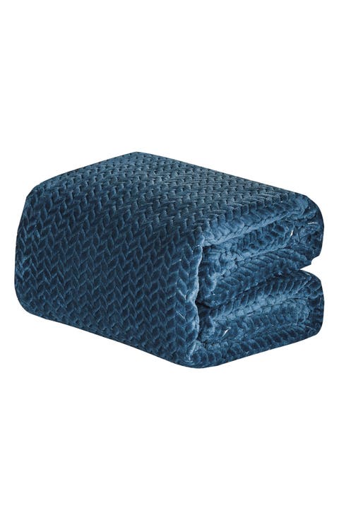 Chevron Textured Plush Throw