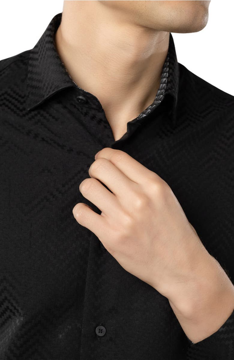 Luchiano Visconti Solid Jacquard with Box Shirt, Alternate, color, 