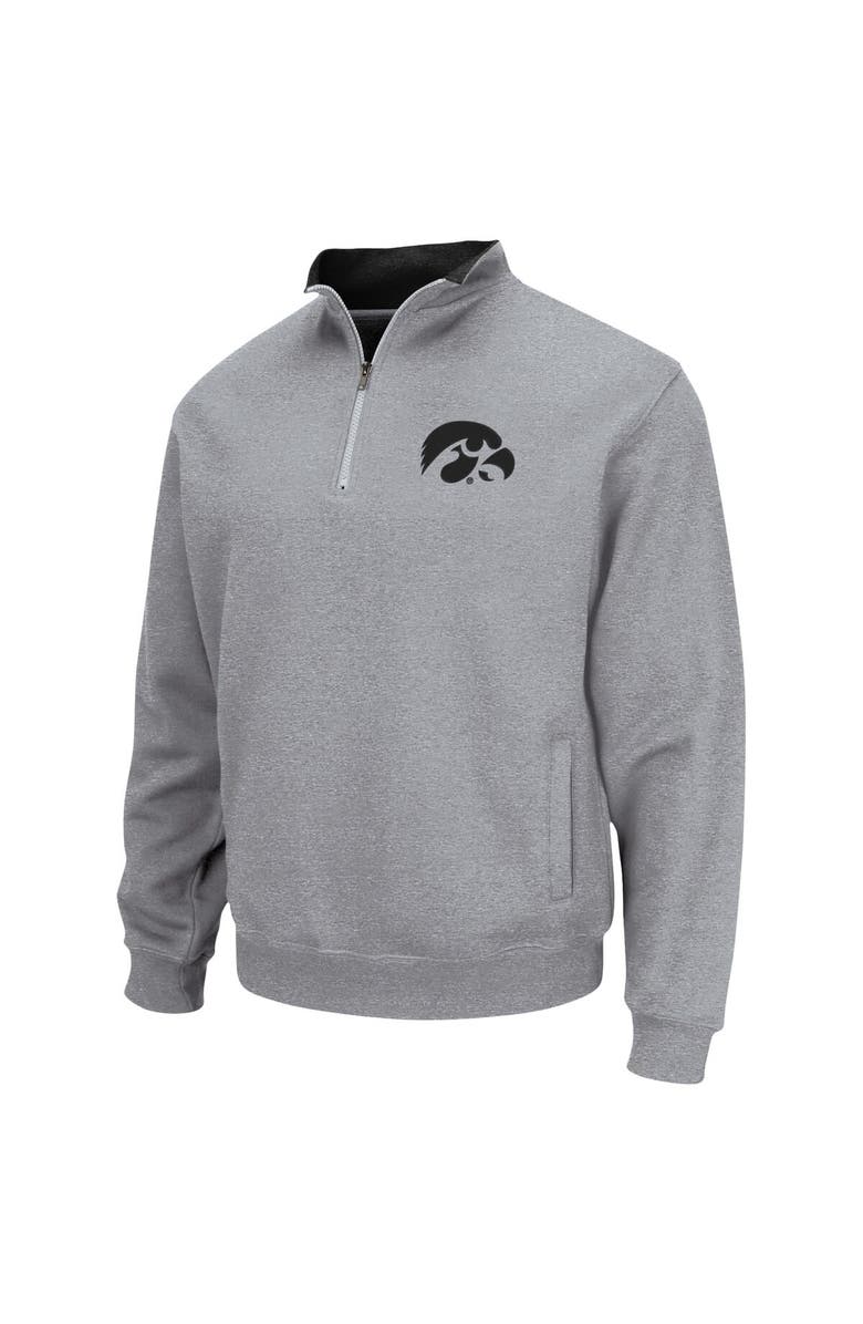 COLOSSEUM Men's Colosseum Heathered Gray Iowa Hawkeyes Tortugas Team Logo Quarter-Zip Jacket, Alternate, color, Heather Gray