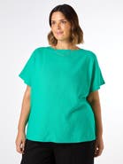 Live Unlimited Linen Seamed Detail Top