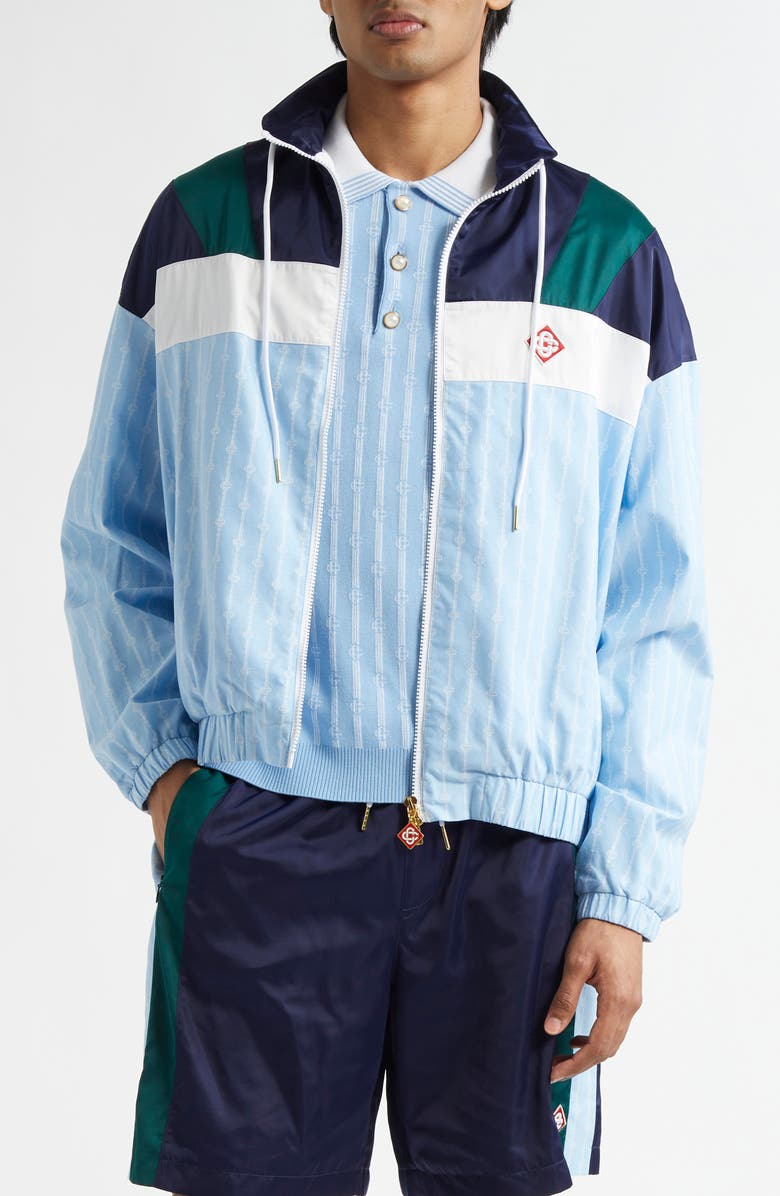 Casablanca Colorblock Track Jacket, Main, color, Pin Stripe