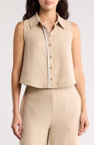 Love By Design Fiji Sleeveless Button-Up Shirt