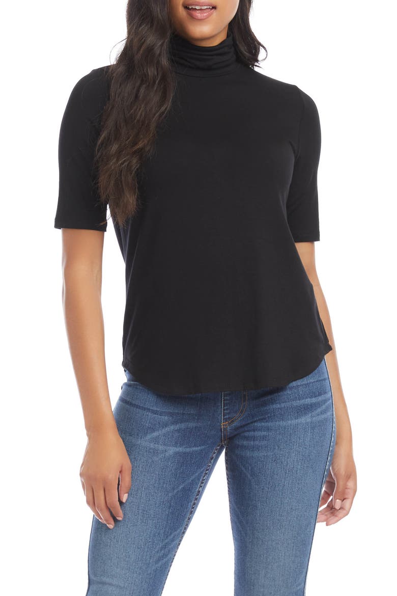 Pencil Sleeve Turtleneck, Main, color, BLACK