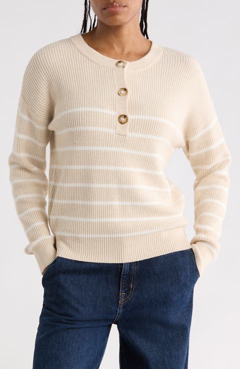 Striped Button Up Sweater