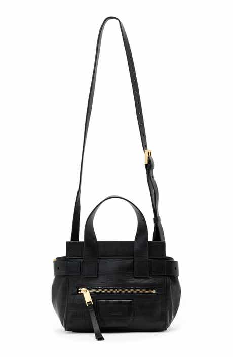 Perez Mini Croc Embossed Leather Crossbody Bag