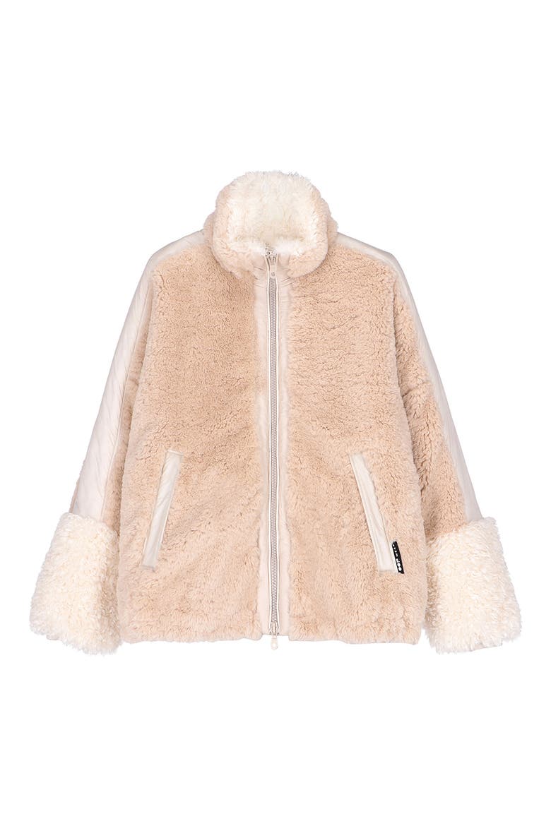 Oversize Faux Fur Jacket, Alternate, color, SABBIA