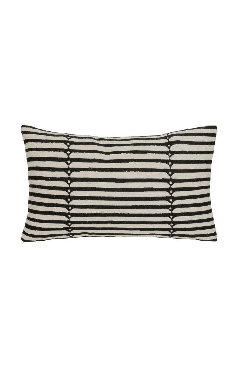Elaine Smith Sincerity Indoor & Outdoor Woven Accent Pillow, Main, color, Ebony