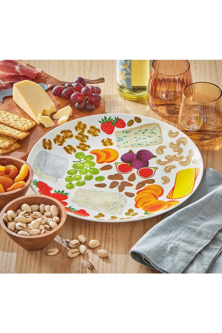 Everyday Fromage Platter Bone China Multi 12 x 12 x 1.25 in, Alternate, color, White